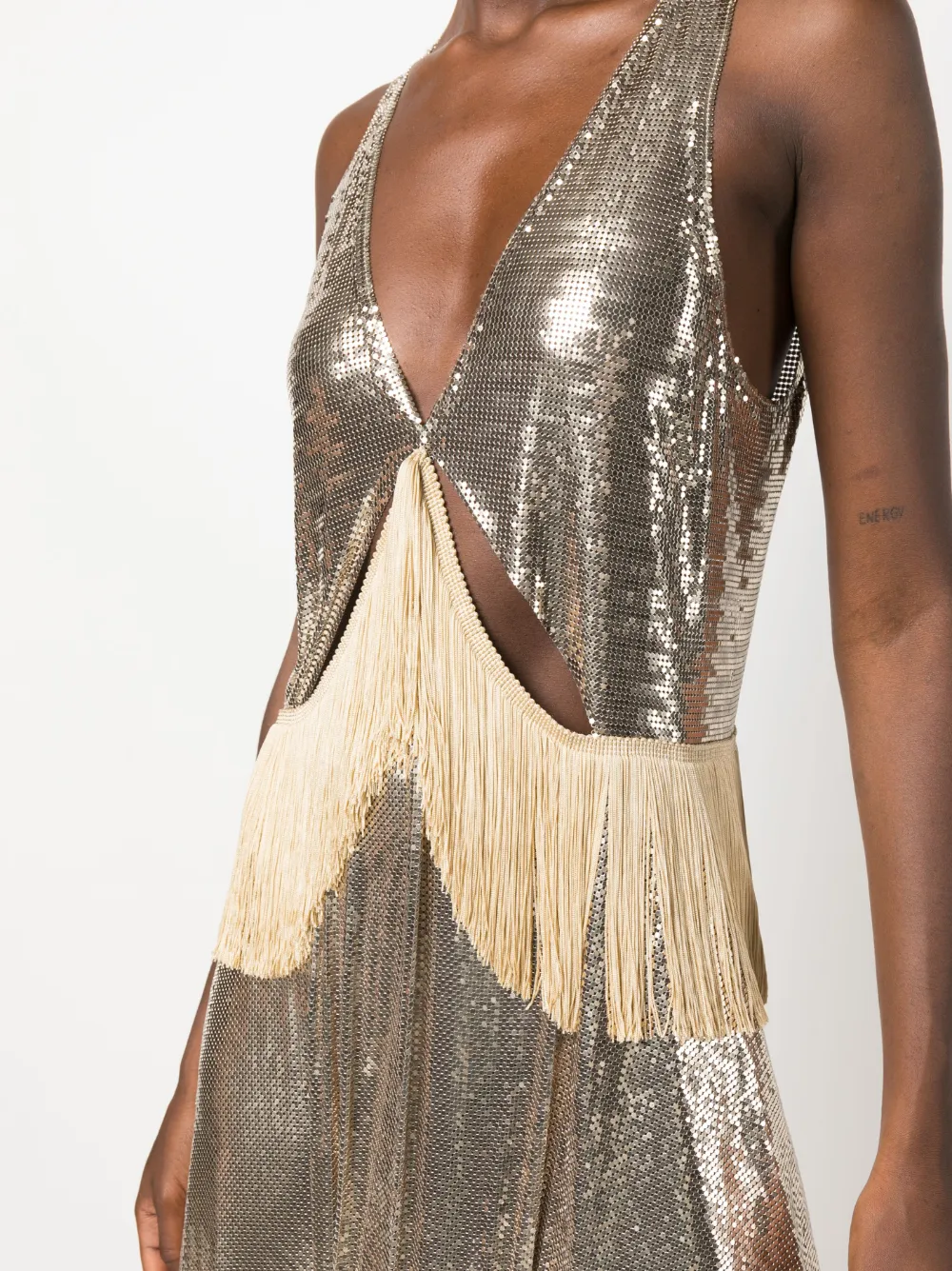 Paco Rabanne embellished fringed midi dress | Smart Closet