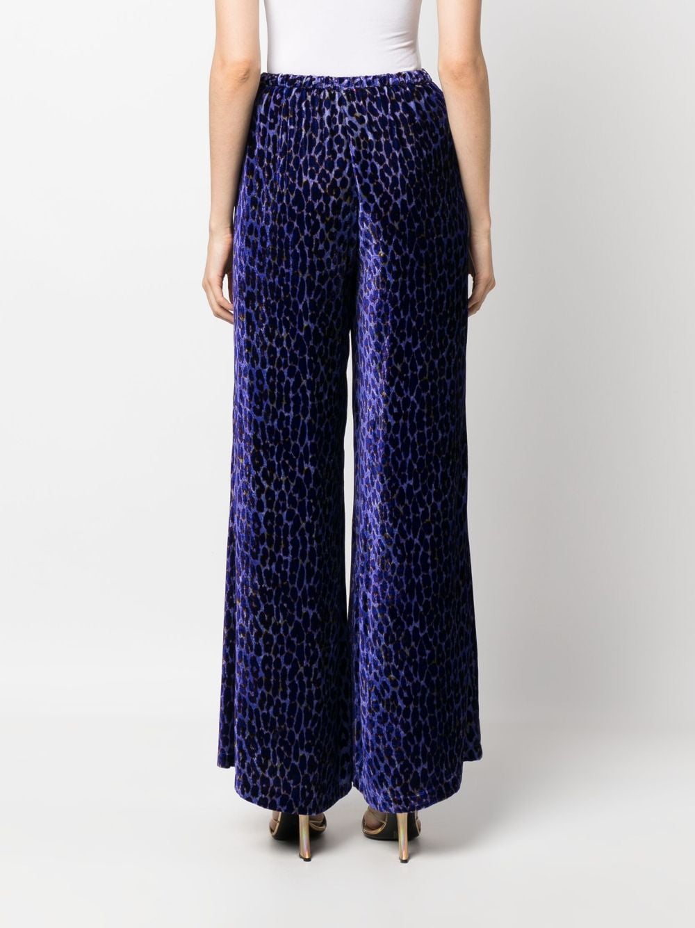 Shop Forte Forte Leopard-print Velvet Trousers In Purple