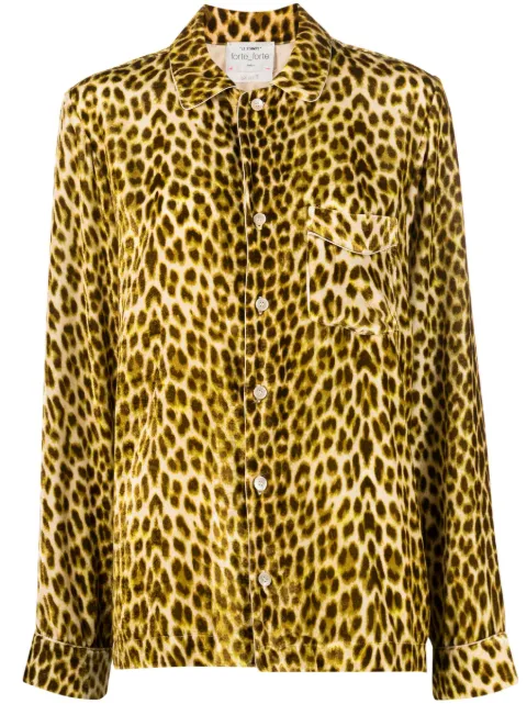 Forte Forte camisa de terciopelo con estampado de leopardo