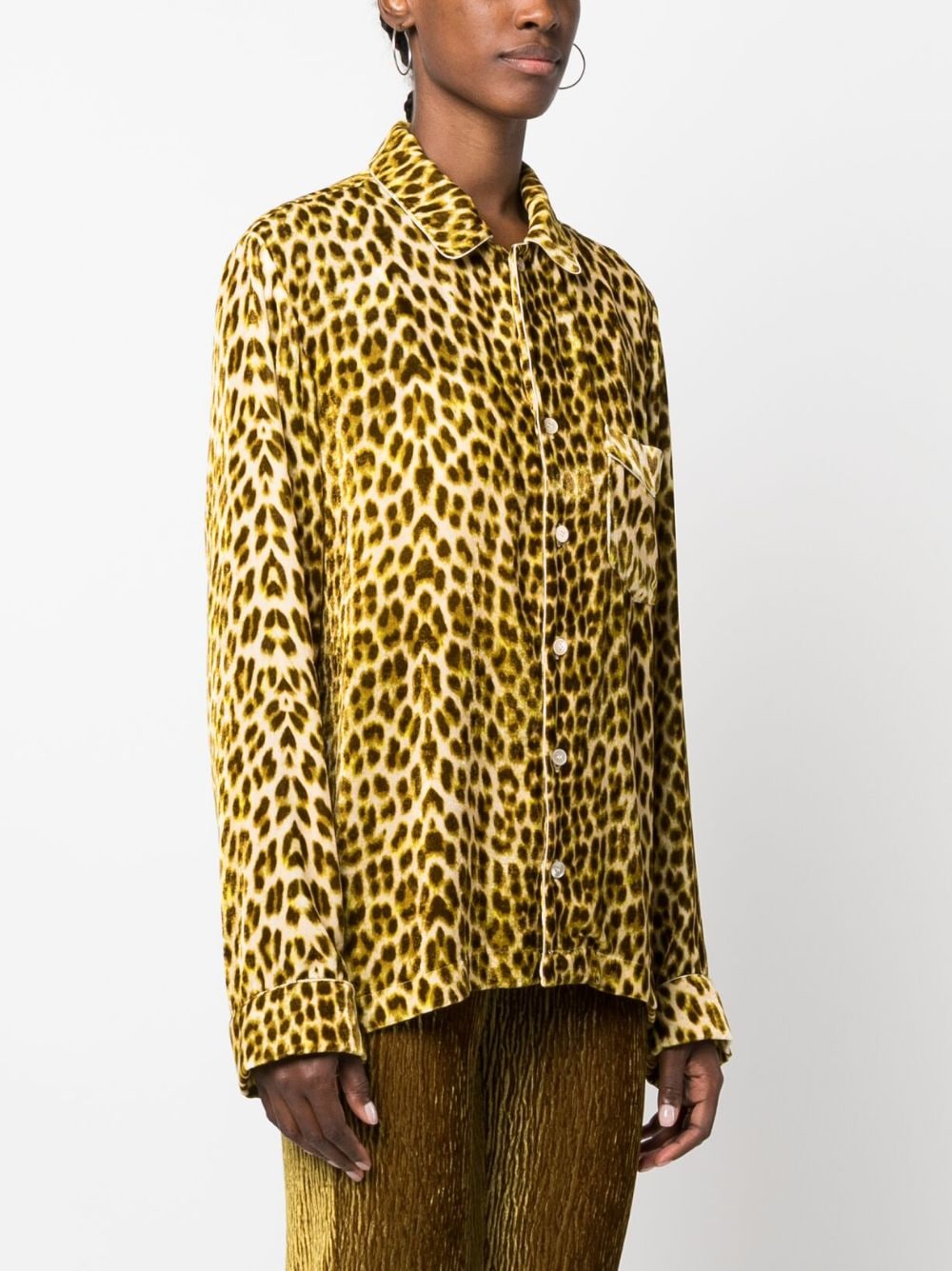 Shop Forte Forte Leopard-print Velvet Shirt In Neutrals
