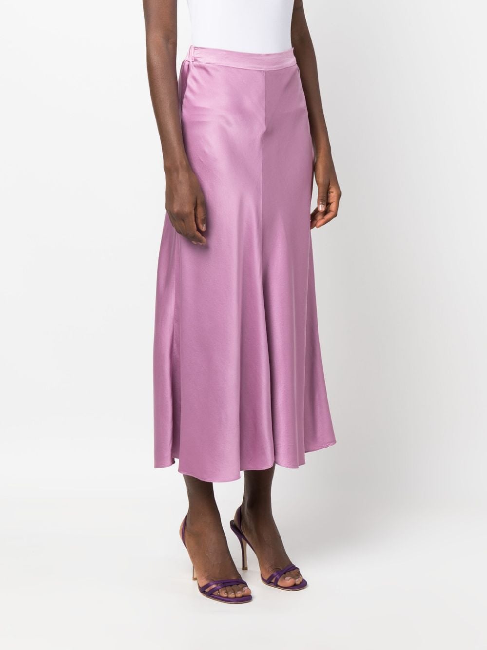 Shop Forte Forte Bias-cut Silk Skirt In Purple