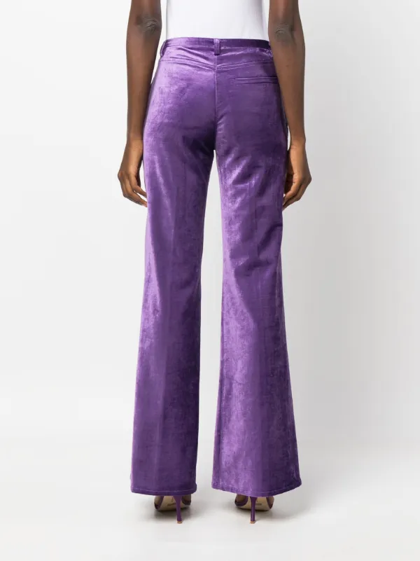 Forte Forte velvet flared trousers women Viscose Elastane Cotton 00 Purple