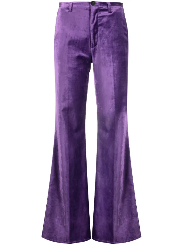 Forte Forte Velvet Flared Trousers Purple FARFETCH CA