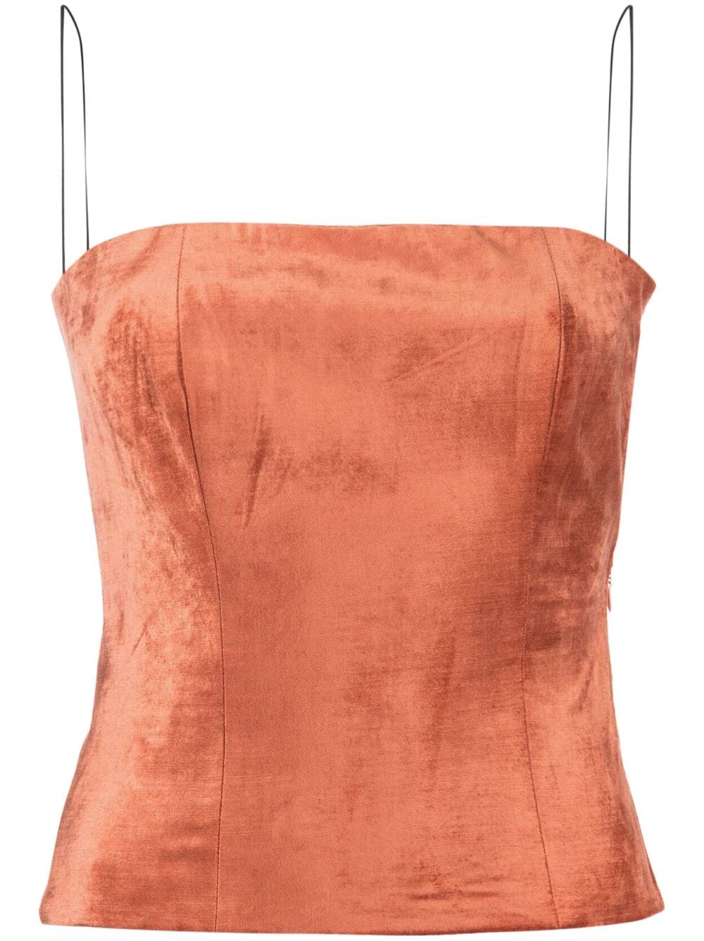 Forte Forte Corset-style Velvet Top In Orange