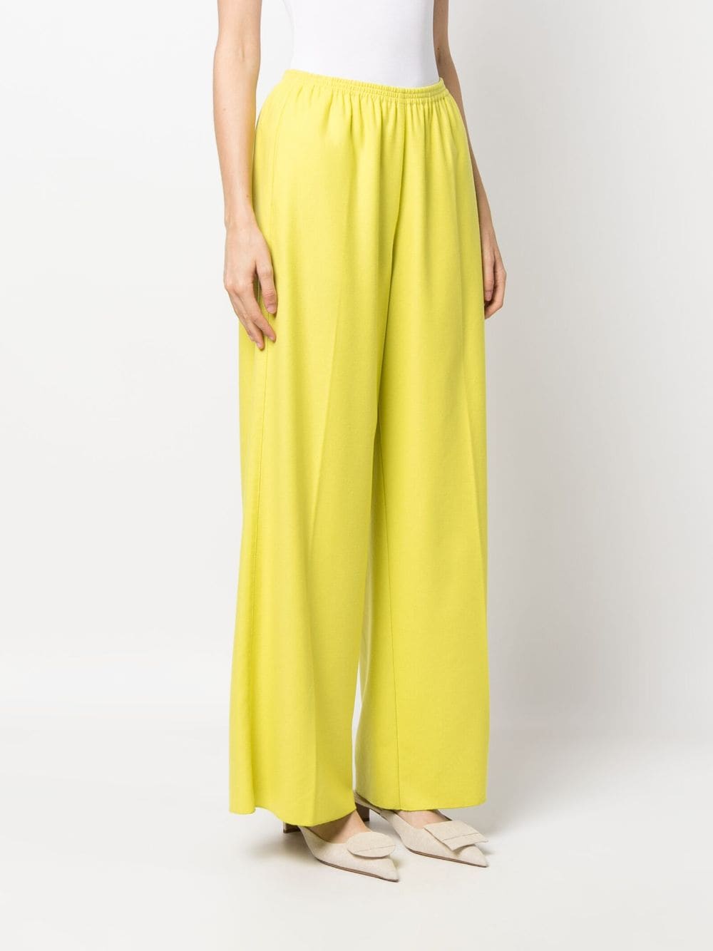 Shop Forte Forte High-waisted Wool Trousers In Green