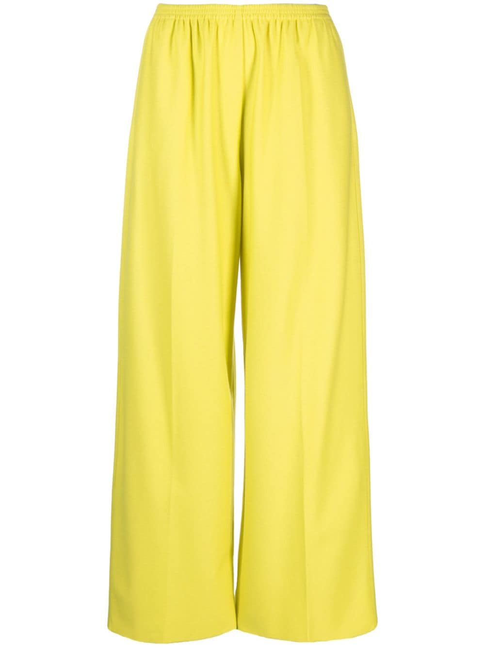high-waisted wool trousers