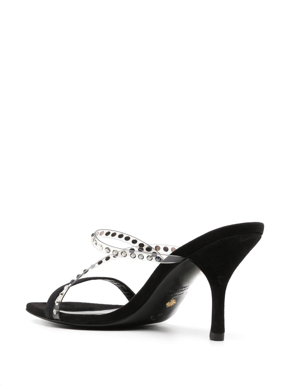 Shop Stuart Weitzman Strapeze 85mm Crystal-embellished Sandals In Black