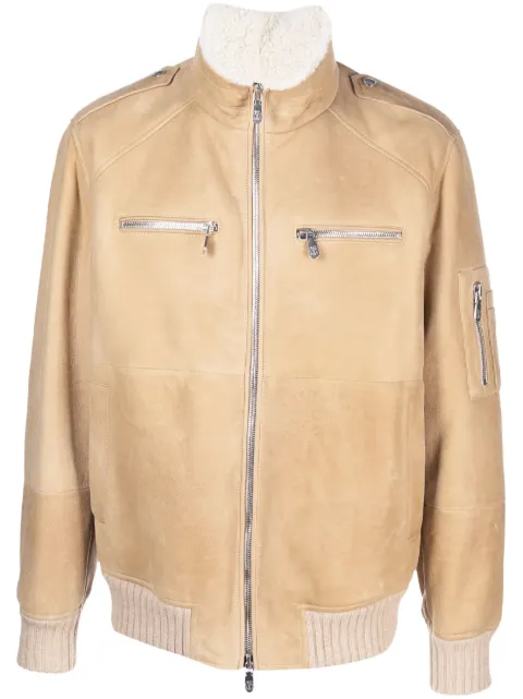 Brunello Cucinelli long-sleeve leather jacket