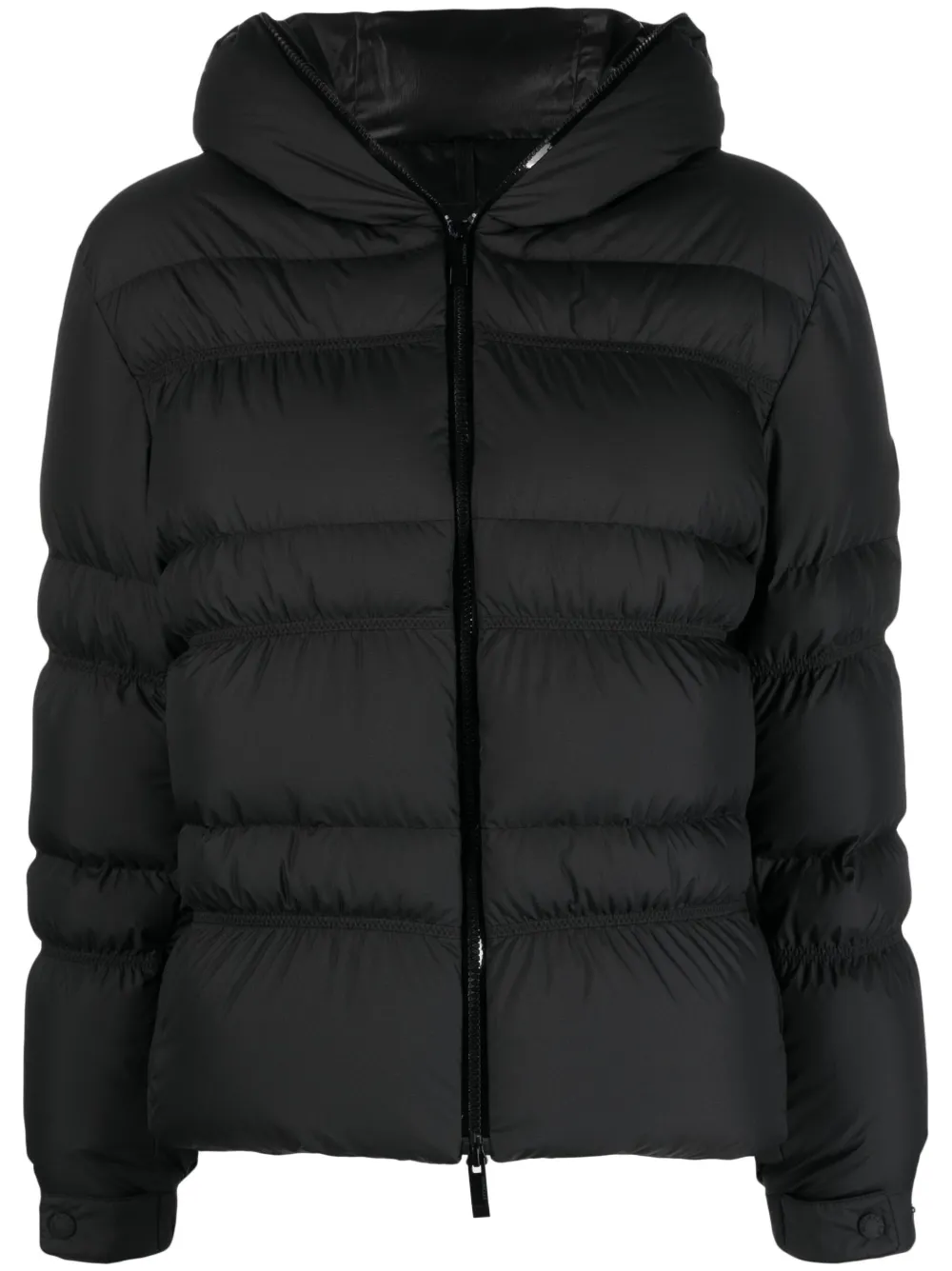 Moncler hooded zipped puffer jacket – Black