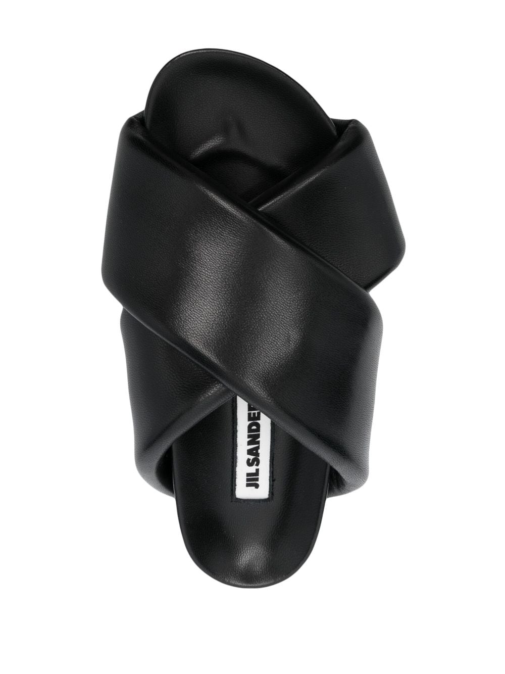 Shop Jil Sander Cross-over Leather Sandals In Black