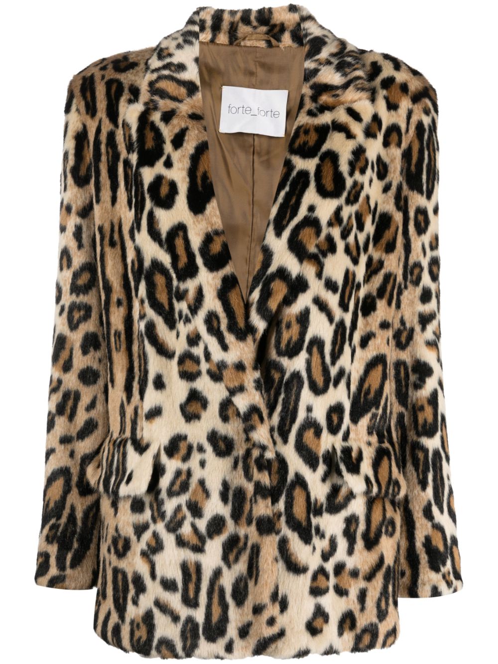 leopard-print single-breasted coat