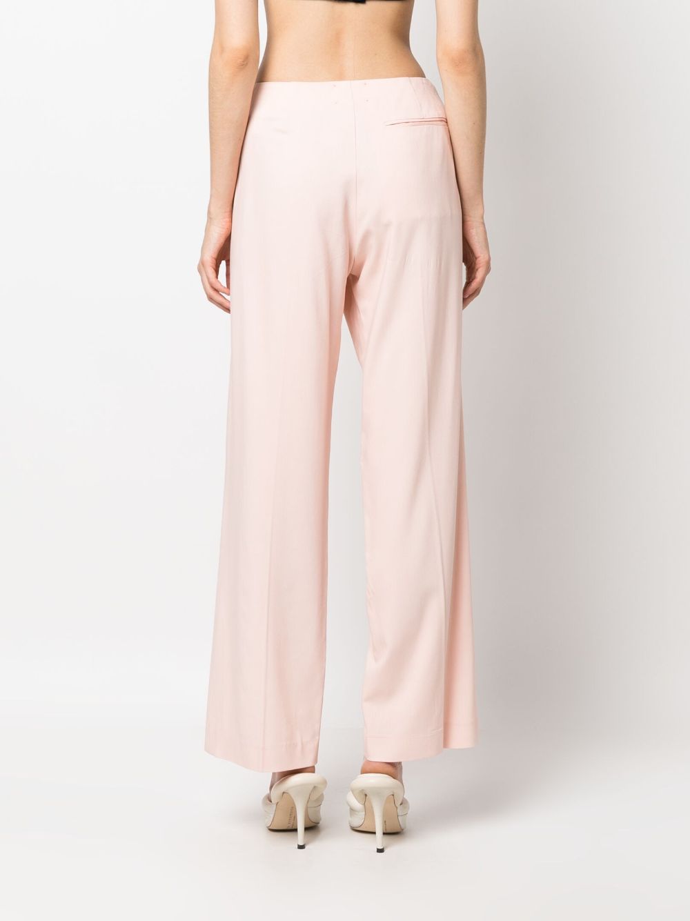 Shop Forte Forte Rhinestone-embellished Straight-leg Trousers In Pink