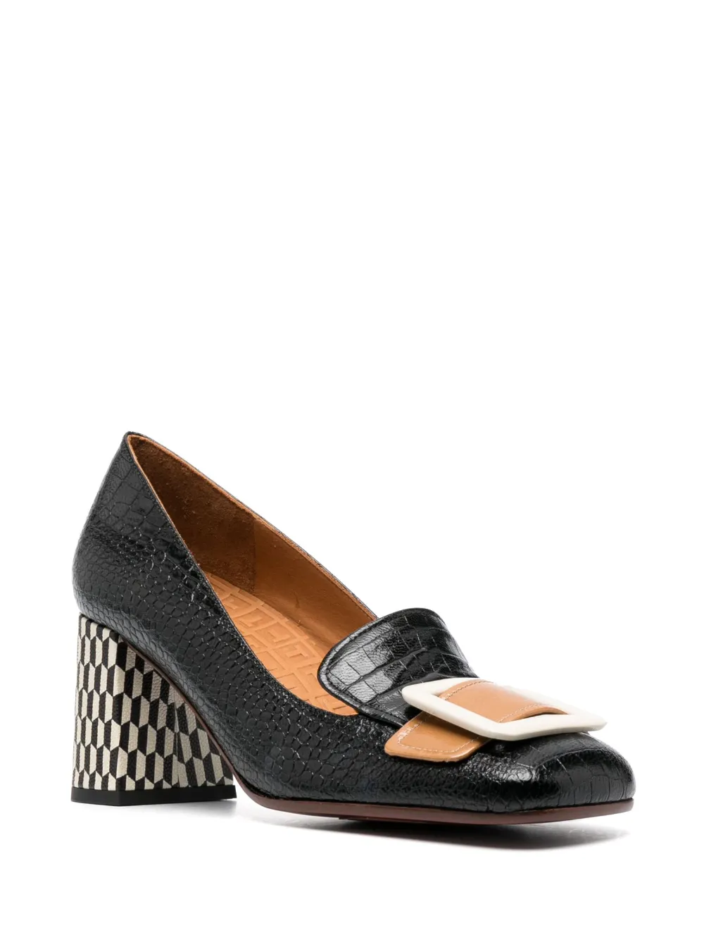 Chie Mihara Pema 75mm metallic-leather pumps - Zwart