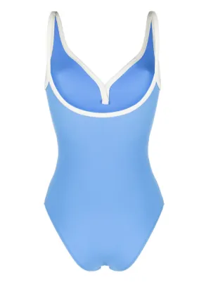 水着・ビーチグッズその他 Lisa Marie Fernandez SWIMWEAR (2023SP446ACCP AZUCRECRE) THE VICTOR DRAWSTRING MAILLOT in AZURE SEERSUCKER – Lisa