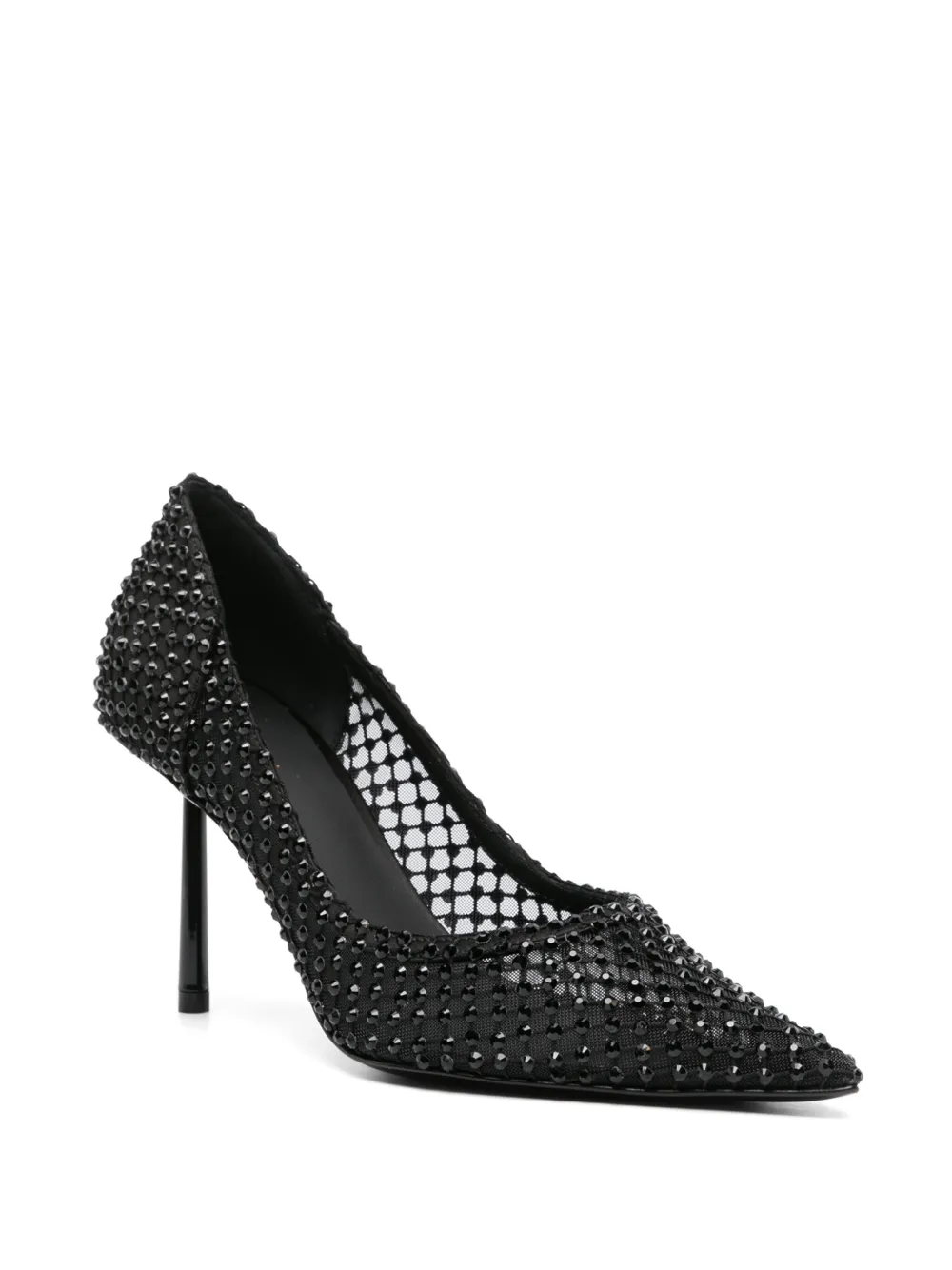 Shop Le Silla Gilda 80mm Crystal-embellished Pumps In Black