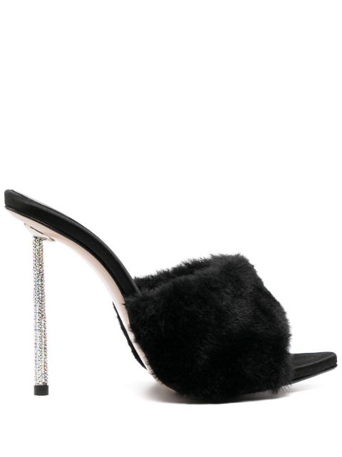 Le Silla Bella 105mm faux-fur mules Women