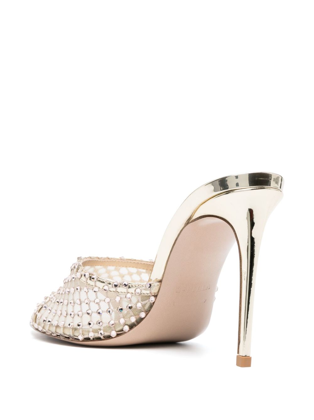 Shop Le Silla Gilda 110mm Crystal Sandals In Gold