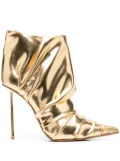 Le Silla Fedra 120mm ruched leather ankle boots - Gold
