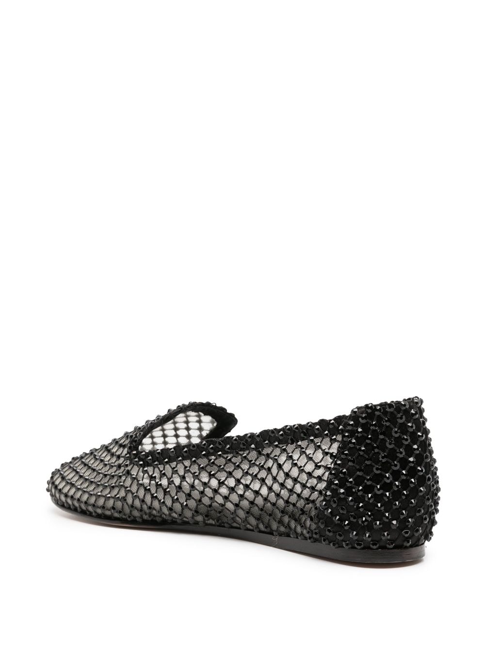 Shop Le Silla Gilda Rhinestone-embellished Ballerina Shoes In Black