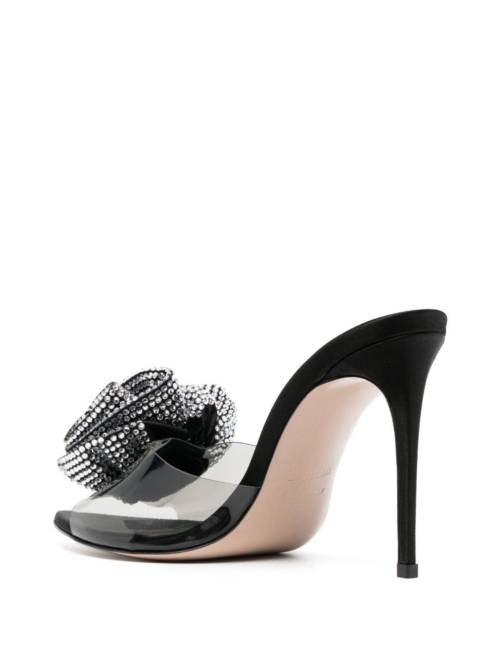 Shop Le Silla Rose 100mm Crystal-embellished Mules In Black