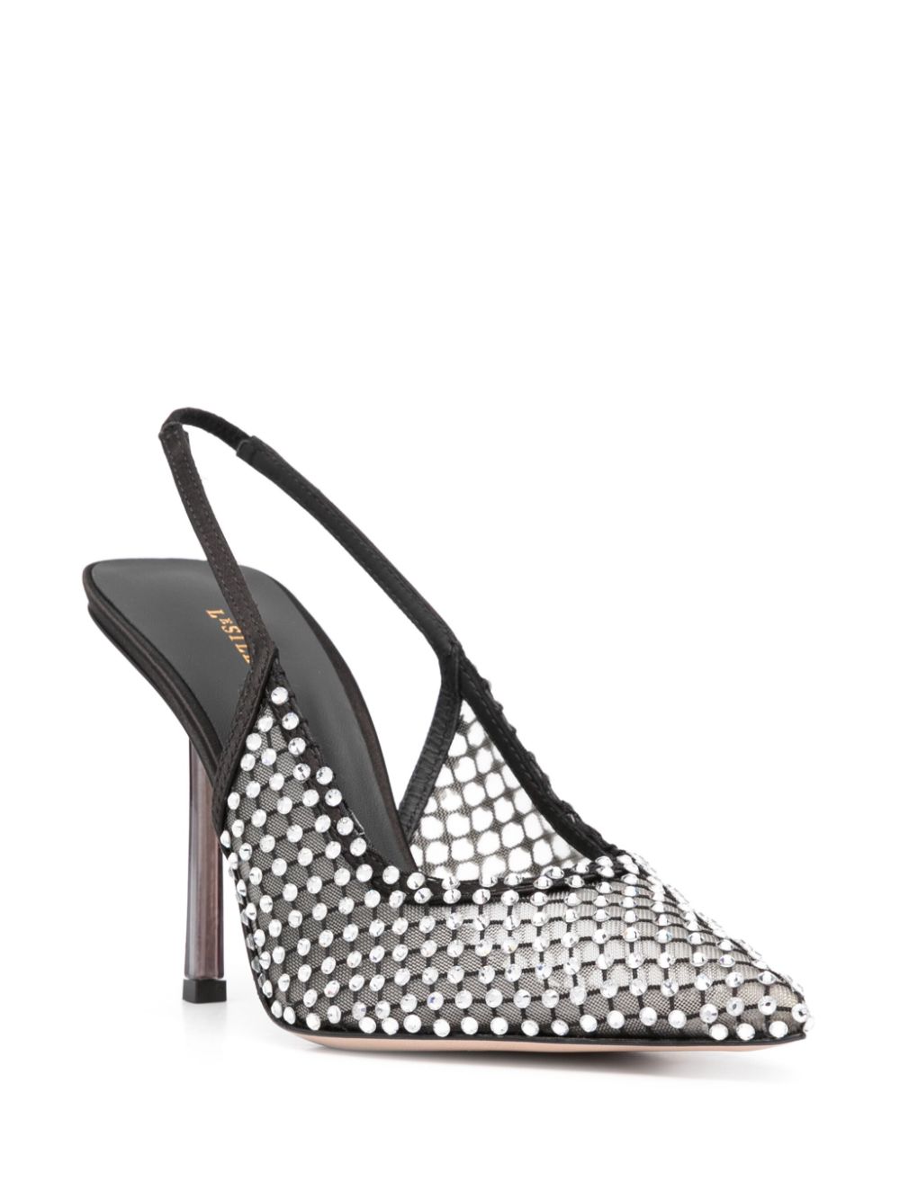 Le Silla Slingback pumps met kristallen - Zwart