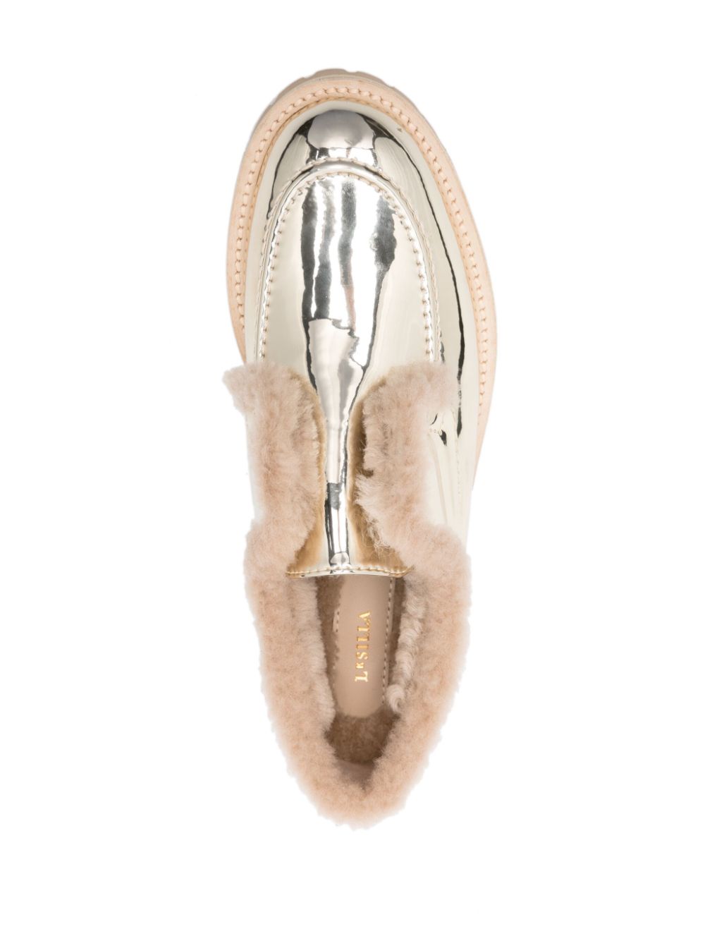 Shop Le Silla Yacht Metallic-finish Loafers In Gold