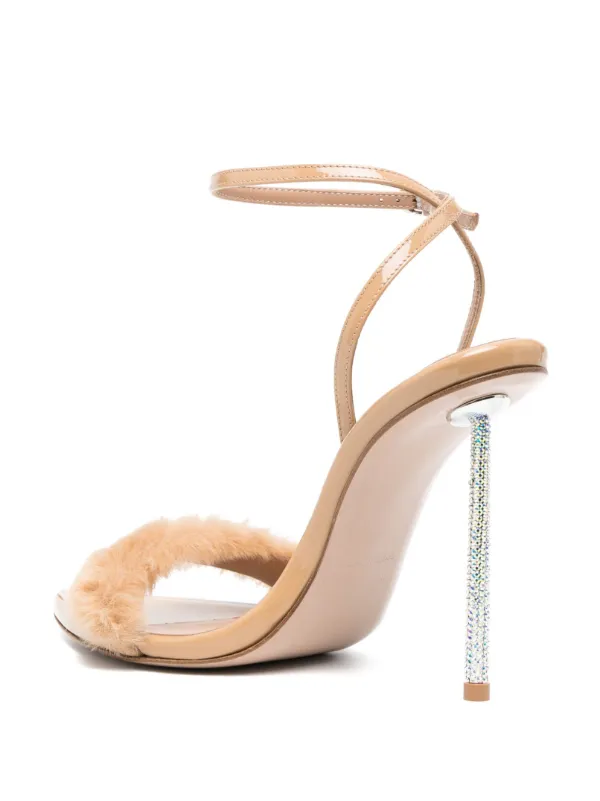 Le Silla Bella 105mm faux-fur Sandals Neutrals FARFETCH PH