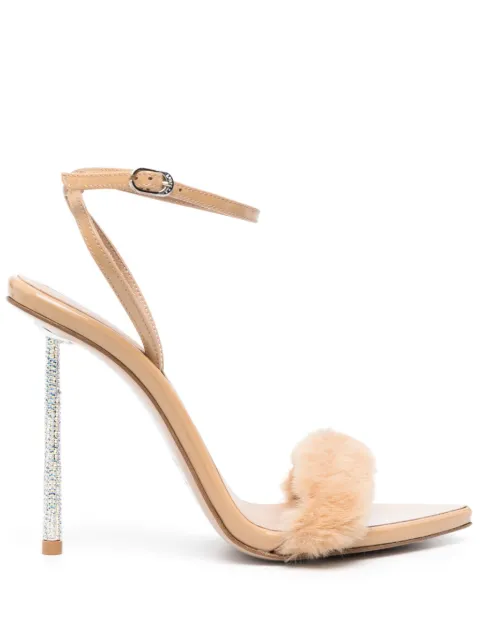 Le Silla Bella 105mm faux-fur sandals
