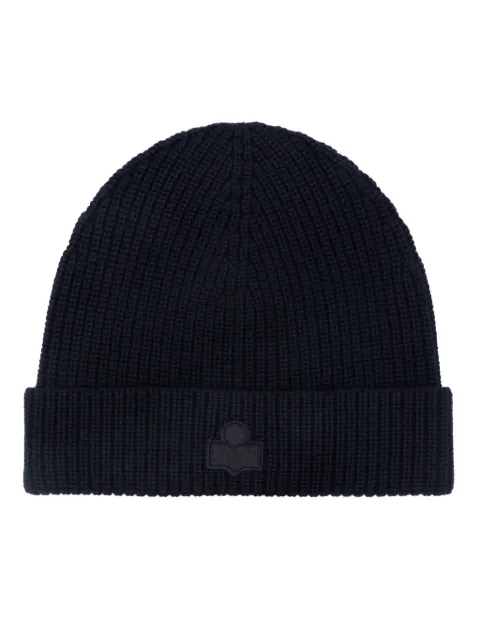 ISABEL MARANT logo-embroidered ribbed-knit beanie