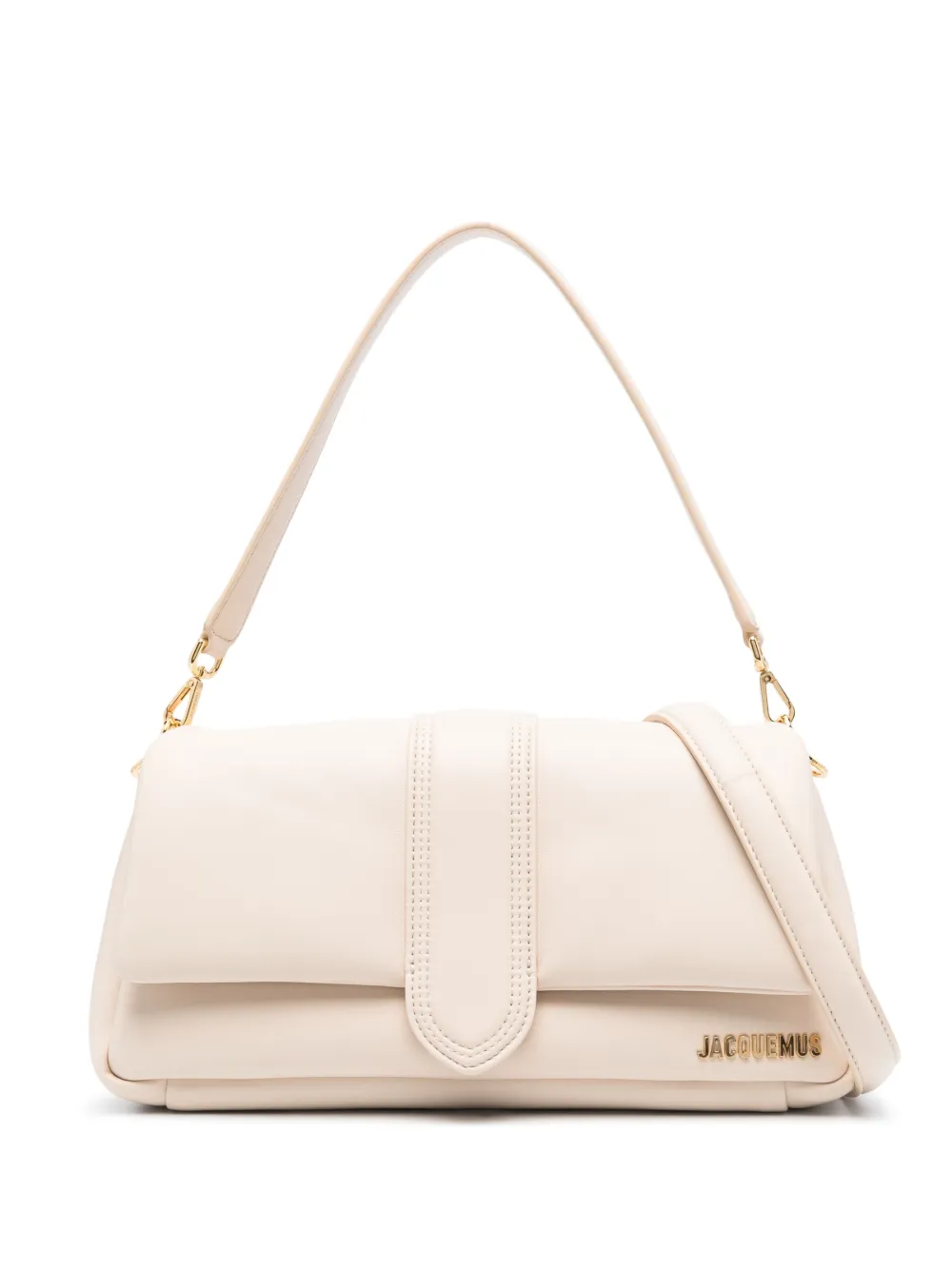 Shop Jacquemus Le Bambimou Leather Shoulder Bag In Neutrals