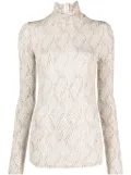 ISABEL MARANT Joyela printed high-neck top - Neutrals