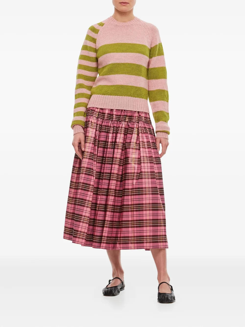 Molly Goddard striped raglan-sleeve sweater Roze