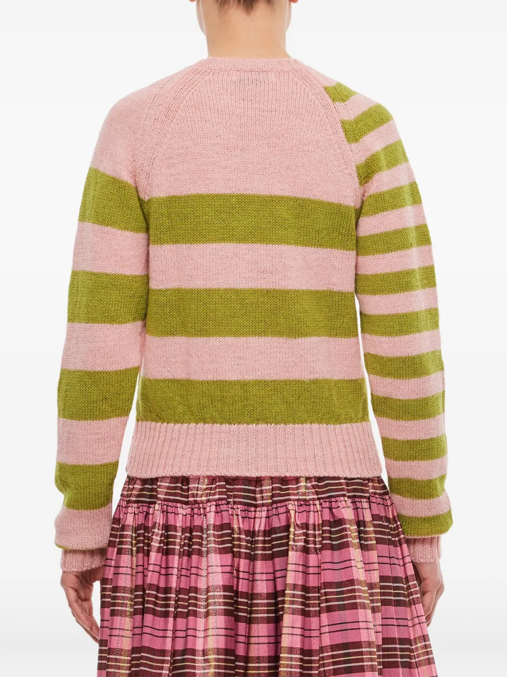 Molly Goddard striped raglan-sleeve sweater Roze