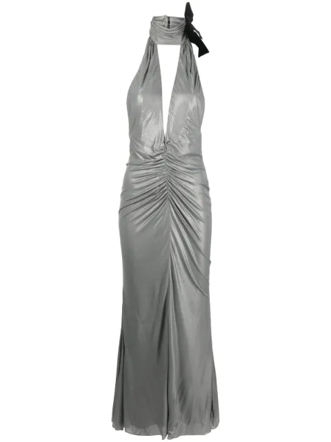 Alessandra Rich halterneck open-back evening dress