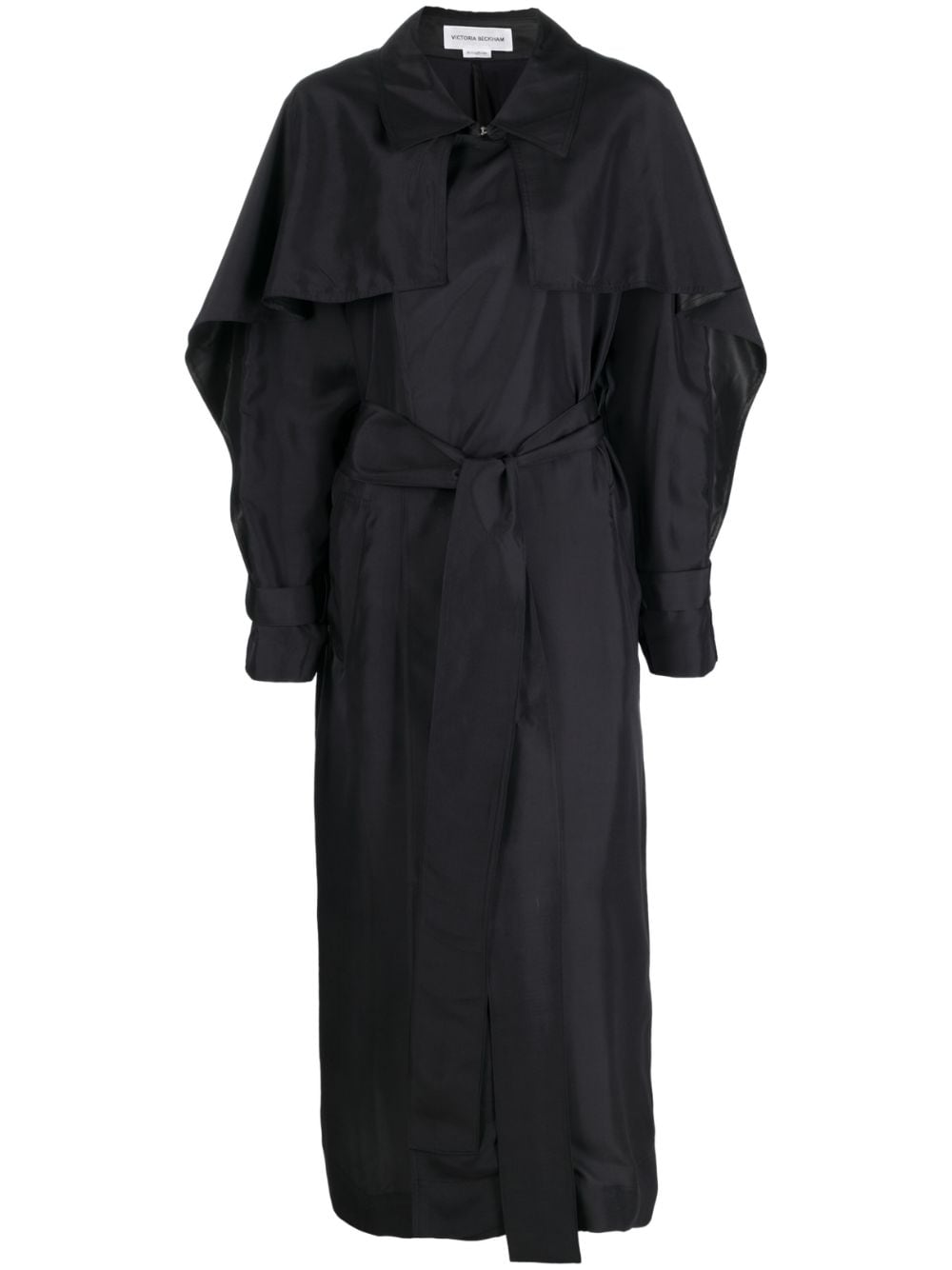 Victoria Beckham draped silk trench coat - Black