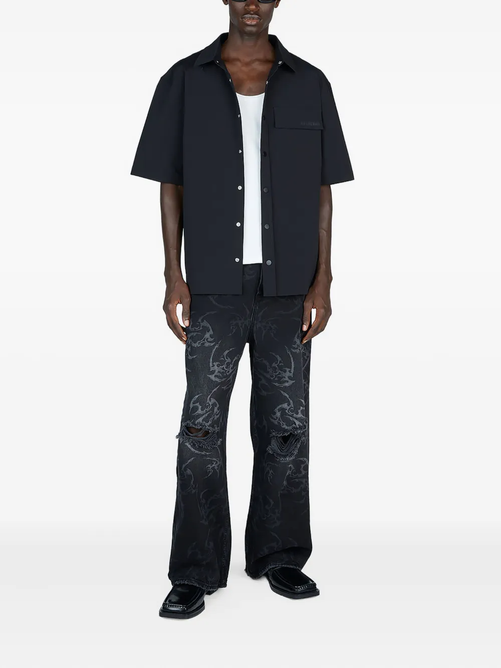 Han Kjøbenhavn short-sleeves pocket shirt Zwart