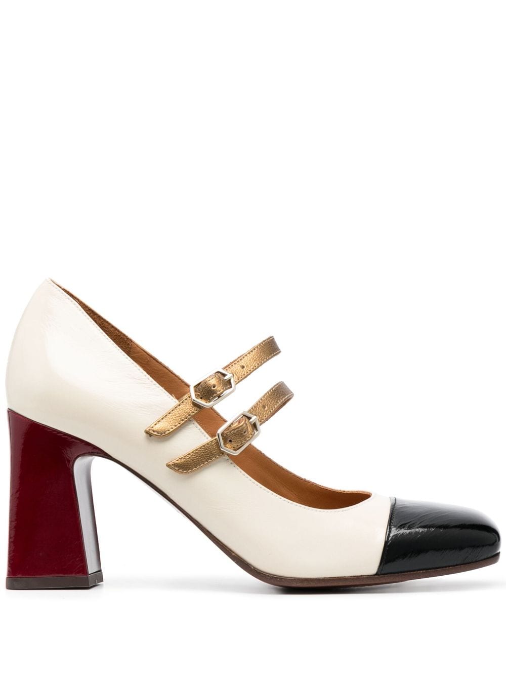 Chie Mihara 80mm colour-block leather pumps - White