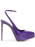 Le Silla Uma 130mm patent-finish pumps - Purple