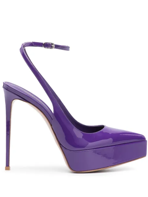 Le Silla Uma 130mm patent-finish pumps 