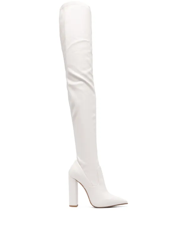 White pointed deals toe boots