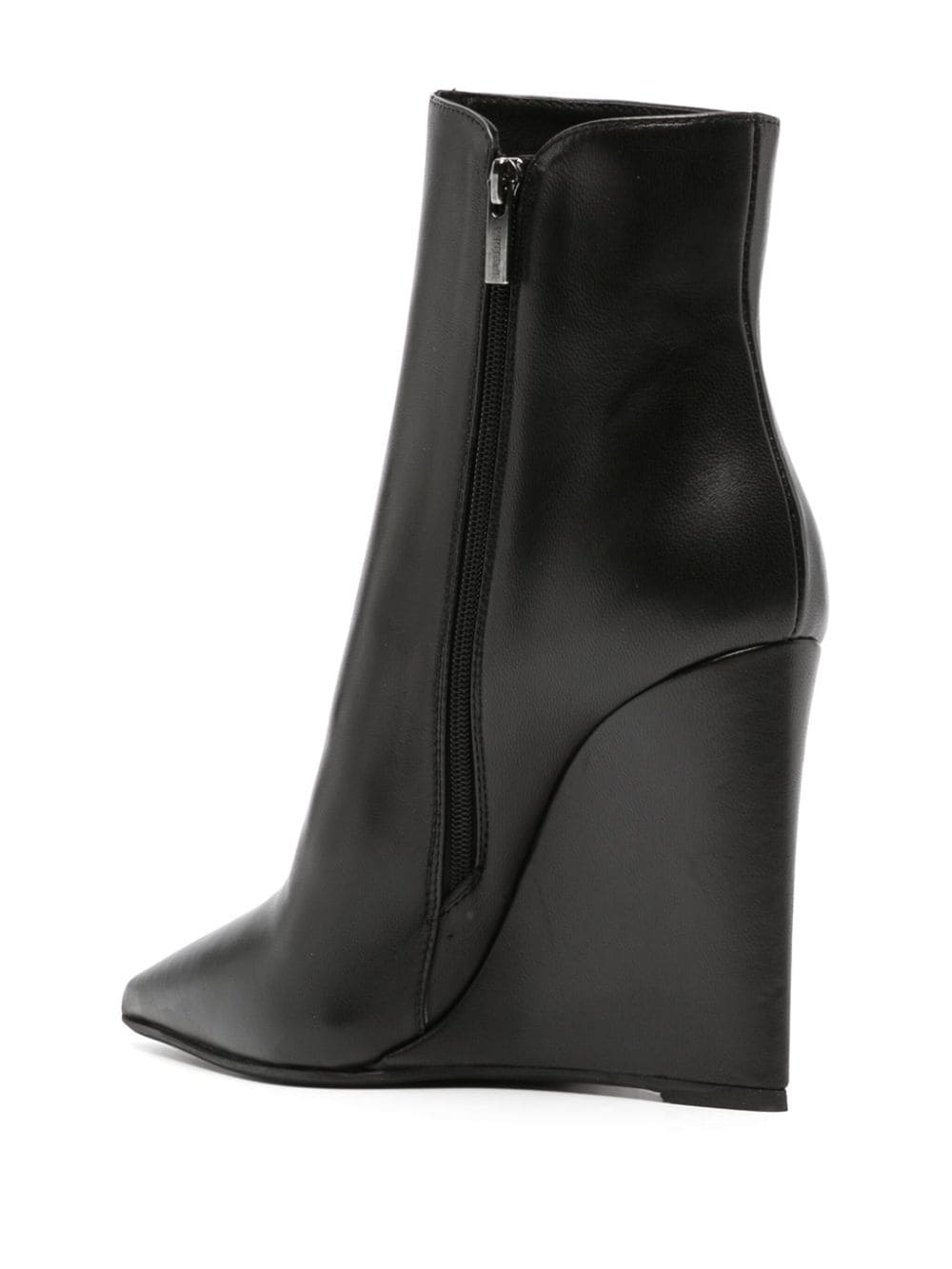 Shop Le Silla Kira 120mm Wedge Leather Boots In Black