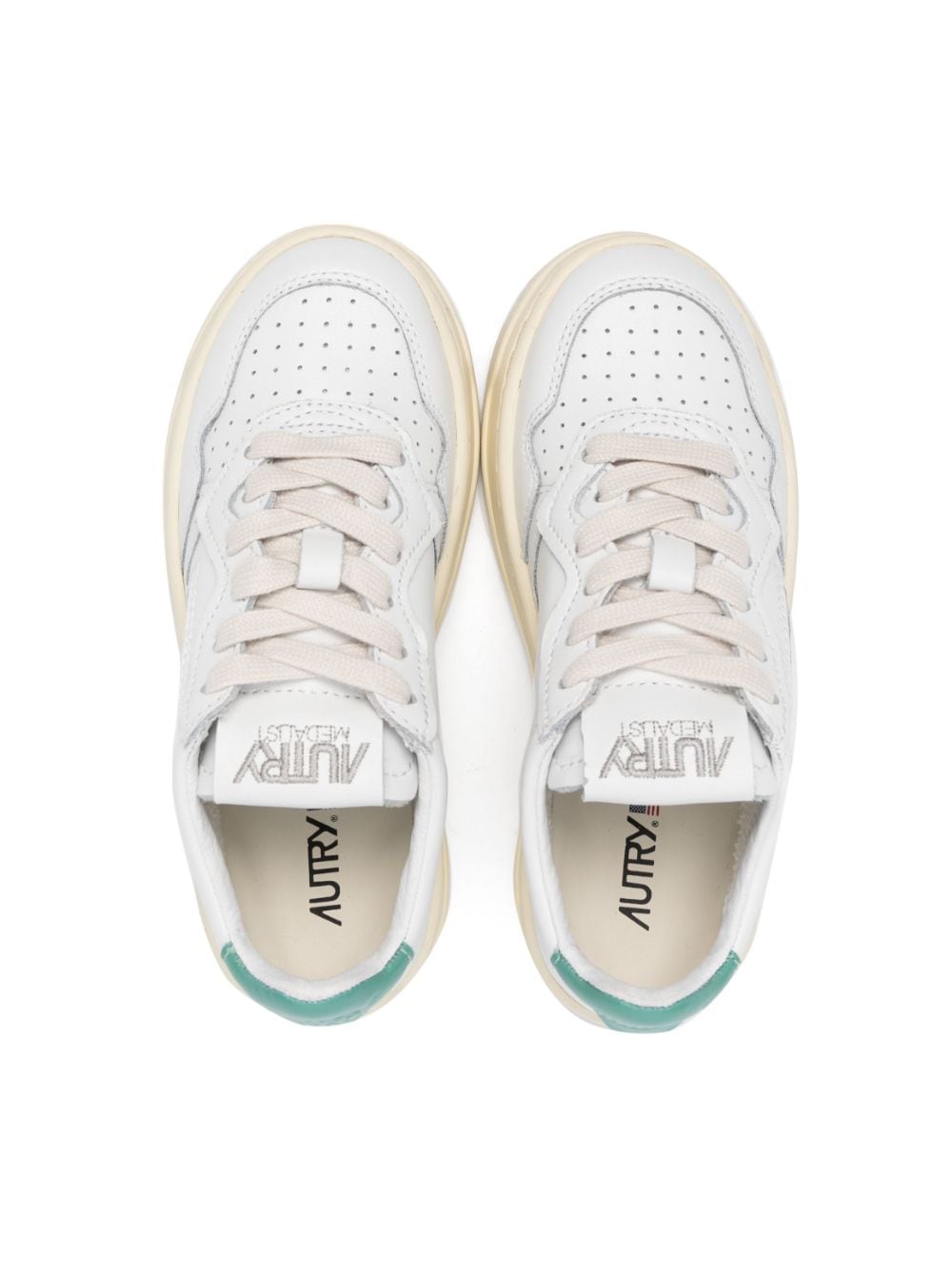 Shop Autry Logo-patch Leather Low-top Sneakers In White