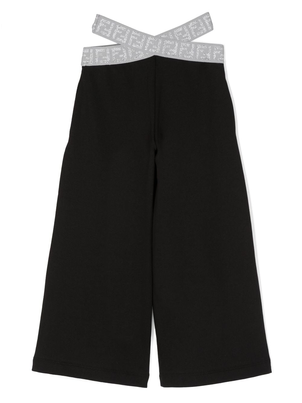Shop Fendi Crossover-strap Detail Trousers In Black