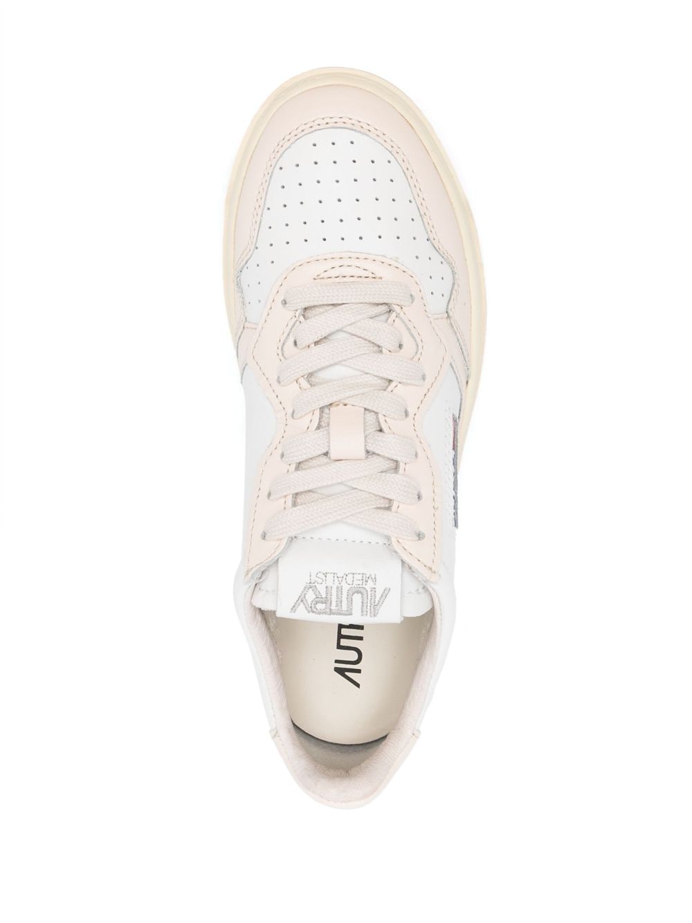 Shop Autry Panelled Perforated Leather Sneakers In Weiss