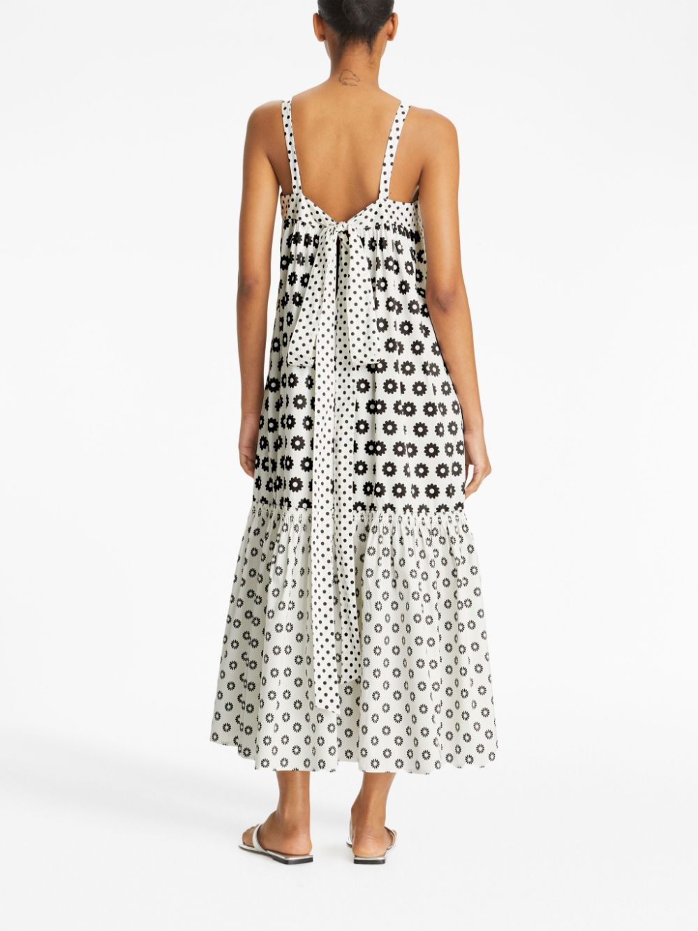 Tory Burch graphic-print square-neck flared dress Women