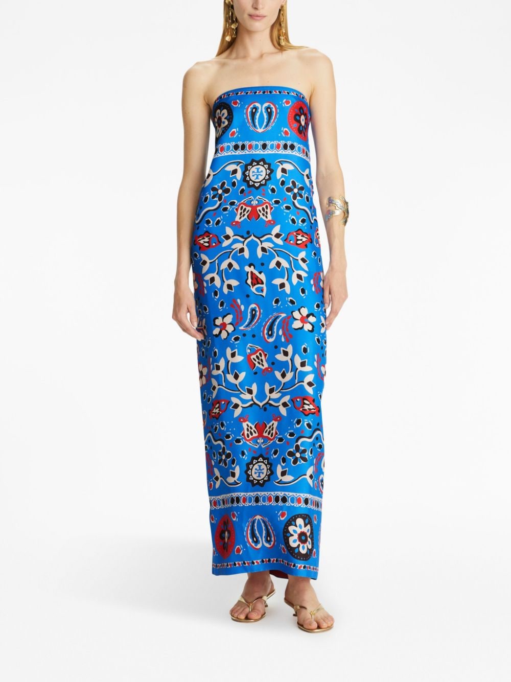 Tory Burch Jurk met paisley-print - Blauw