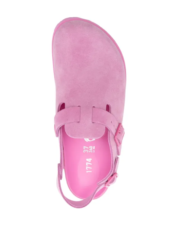 Pink discount leather birkenstocks