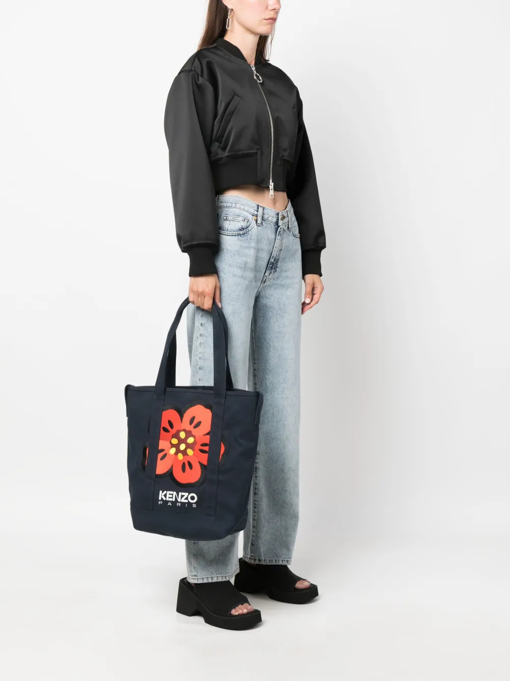 Boke Flower motif tote bag