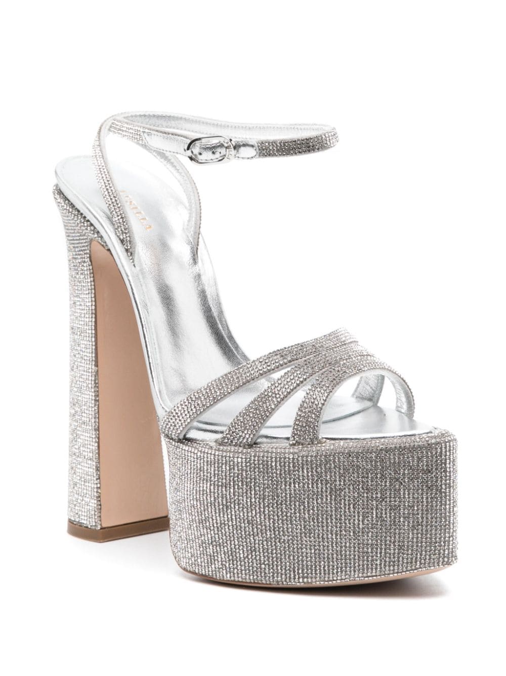 Shop Le Silla Nina 170mm Crystal-embellished Platform Sandals In Silver