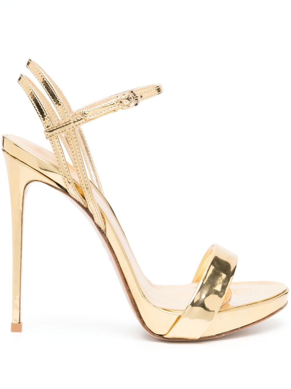 Le Silla Guen 120mm Patent-leather Sandals In Gold
